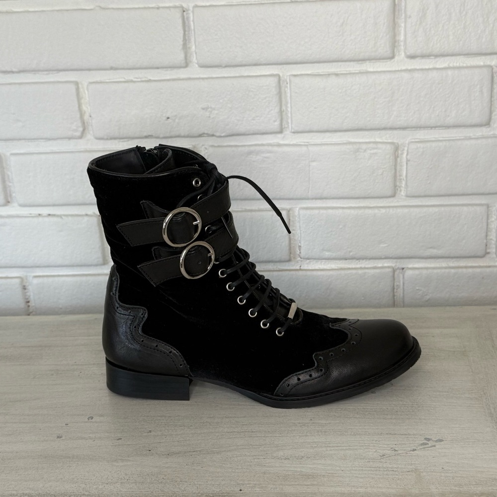 John Fluevog Black Women's Lace-Up Boots - Picture 8 of 16